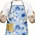 thumbnail image 2 of Pioneer Flower Floral Print Pattern Apron-Garden Aprons for Women with Pockets-Cotton Linen Waterproof Kitchen Cooking Gardening Aprons Adjustable for Kitchen,Cooking,BBQ and Salon 33x27 Inch, 2 of 7