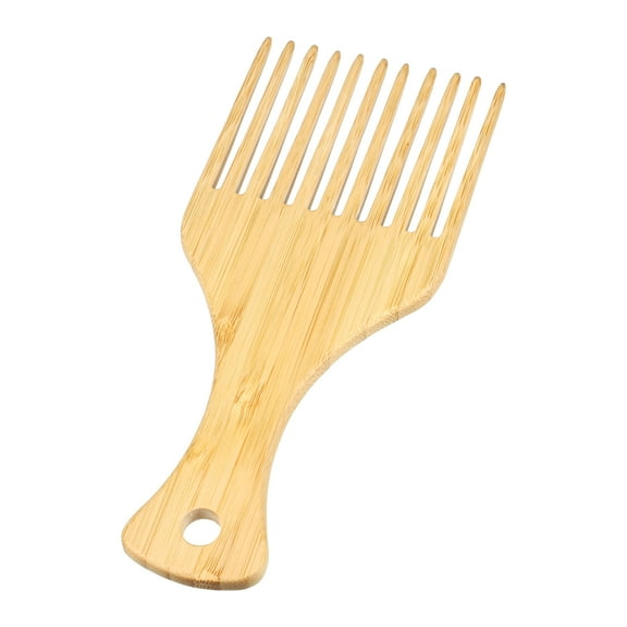 Unique Bargains 1pcs Hair Pick Wooden Hair Pick Afro Hair Pick Suitable for Coarse Thick Hair Wood Color 7.17"x3.07"