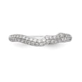 thumbnail image 4 of Solid 14k White Gold Diamond Contoured Curved Notched Wedding Band Ring Size 7.5 (.312 cttw.), 4 of 8