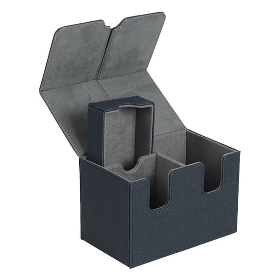 QualitChoice Boîte pour Deck de Cartes à Collectionner en Cuir PU, Rangement de Collection, Grande Capacité, Porte-Cartes de Jeu, Contenant, Enfants Adultes, Bleu