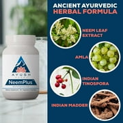 Ayush Herbs Neem Plus Supplement for Skin, Gut Health, and Digestion Support, 90 Count