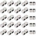 thumbnail image 1 of 25 cuentas deslizantes de acero inoxidable de 3 mm con espaciador de 2 agujeros, conector de múltiples hilos para pulseras de cordón de cuero, fabricación de joyas., 1 of 6