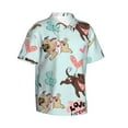 thumbnail image 2 of Kll Men'S Hawaiian Shirt Short Sleeve Button Down Beach Shirts-Cute Pug Dogs, 2 of 8