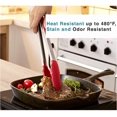 thumbnail image 3 of Pinzas de cocina profesionales, utensilios de cocina de acero inoxidable y silicona de grado alimenticio, pinzas de cocina resistentes al calor (juego de 2/rojo), 3 of 5