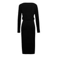 thumbnail image 5 of Pompotops Robe Décontractée de Mode pour Femme, Chandail à Manches Longues, Col en V, Aguichant, Épaules Dénudées, 5 of 5
