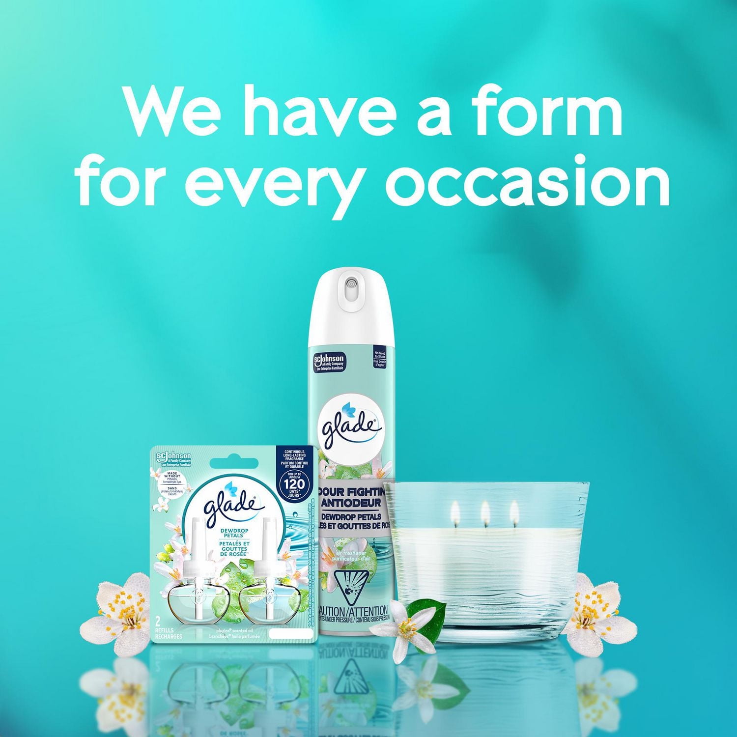 Glade Plugins® Air Freshener Oil Refill, Dewdrop Petals, 2 Refills