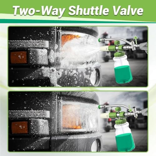 2-In-1 High-Pressure Car Washer Nozzle Accessories, Dual-Head Foam Sprayer Car Washer, Pressure Washer Foam Cannon For Soap Cannon, For Clear Car, Swimming Pool, Patio, Toilet