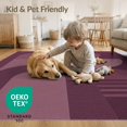 thumbnail image 4 of ODIKA 8'x10' Washable Area Rug Deep Burgundy Geometric Design Modern Abstract Shapes with Bold Arches for Living Room, Under Sectional, Family , Durable, Non-Slip, 4 of 7