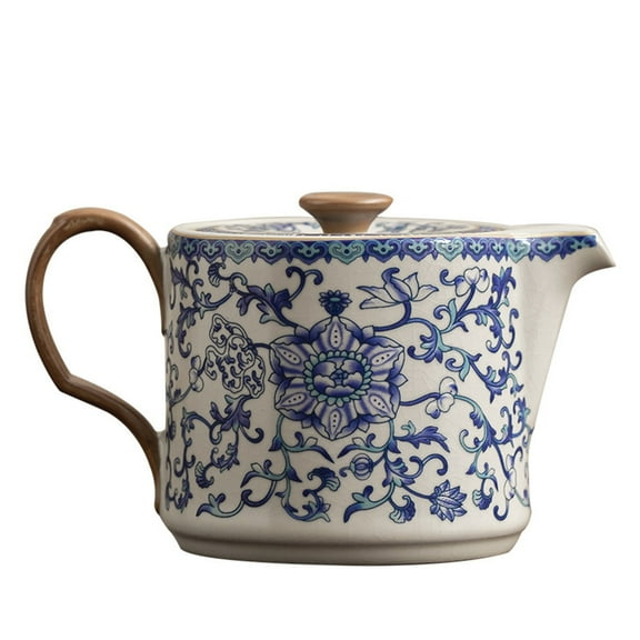 Ceramic Teapot, Tea Maker with Anti-Scale Handle Portable Side Handle for Office Home Restaurant Tea Drinker