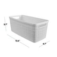 thumbnail image 2 of Curver Set of 6 Jute Basket Slim Durable Resin Organization and Storage Basket Bin, White, 2 of 11