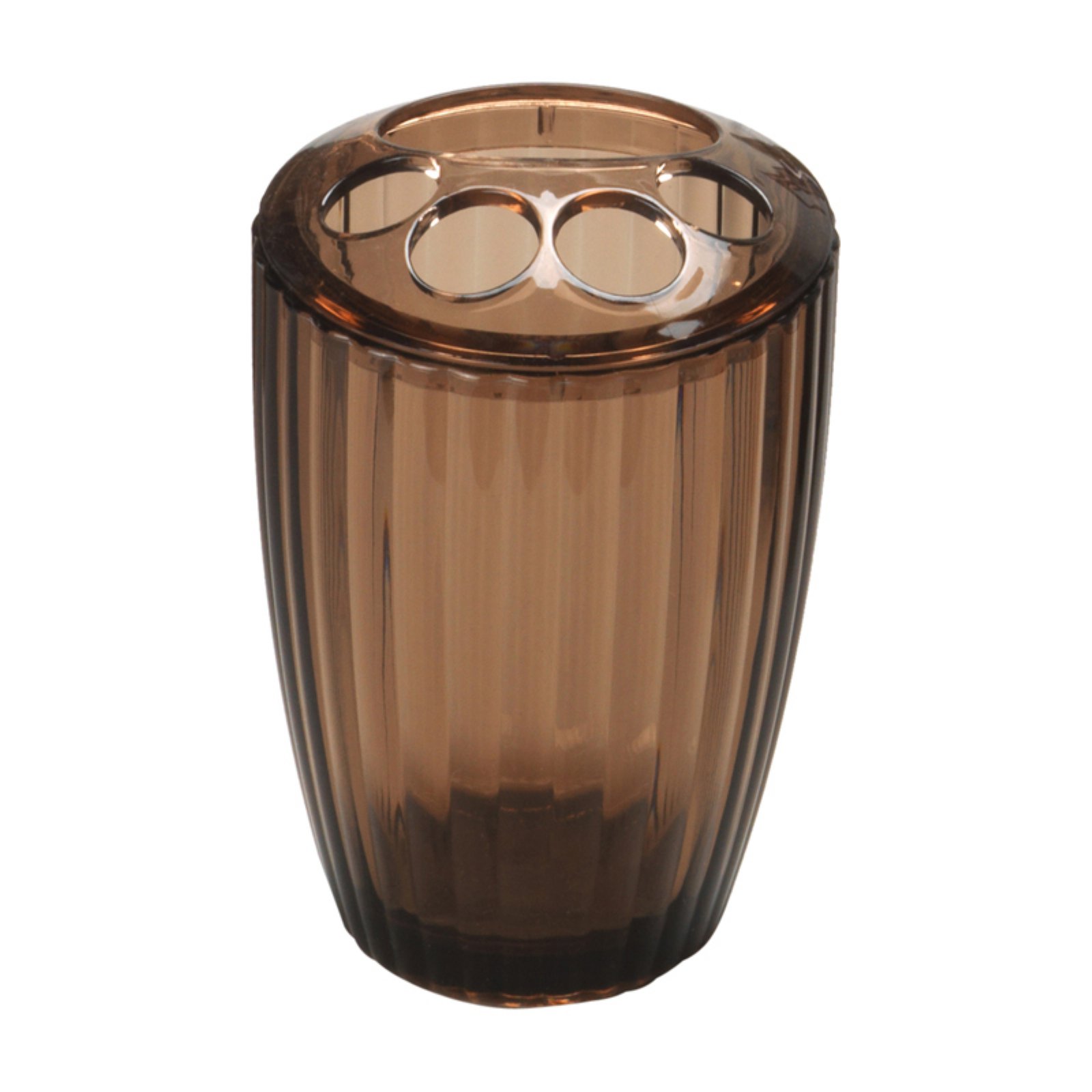 Brown, RibTextured Toothbrush Holder