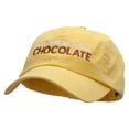 thumbnail image 2 of I'd Rather Be Eating Chocolate Embroidered Low Profile Dyed Cotton Twill Cap - Yellow OSFM, 2 of 5