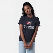 Women's Champion Navy Columbus Blue Jackets Wordmark Lockup T-Shirt