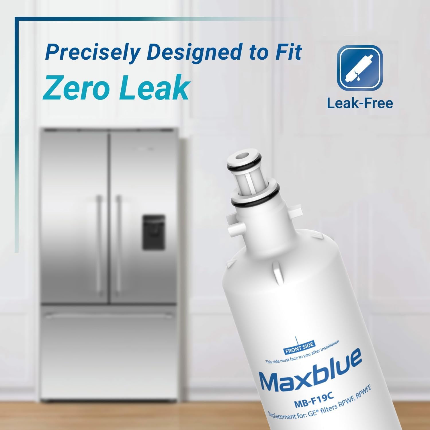 Maxblue Replacement for GE® RPWFE®, RPWF (with CHIP) Refrigerator Water Filter, Compatible with WSG-4, WF277, GFE28GMKES, PFE28KBLTS, GFD28GSLSS, PWE23KSKSS, GYE22HMKES, DFE28JSKSS, 5 Filters