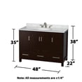 thumbnail image 3 of Wyndham Collection Sheffield 48" Metal Single Bathroom Vanity in Espresso/Chrome, 3 of 4