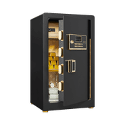 Security Electronic Steel Home Safe, Anti-Theft Digital Security Lock Box with Smart Alert System, Removable Shelf, Mute Function, Personal Document Safes for Money Jewelry