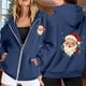 thumbnail image 2 of WILLBEST Sudadera de Mujer Ladies' Christmas Printed Zipper Long Sleeved Pocket Drawstring Casual Hooded Sweatshirt 1706 Chica​​, 2 of 8