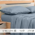 thumbnail image 4 of Royale Linen 300 Thread Count 100% Long Staple Combed Cotton Flat Sheet -Super Soft - Top Sheet - Queen Flat Sheet Sold Separately - Breathable Cool & Crisp Percale Flat Sheet Only (Queen, Lake Blue), 4 of 10