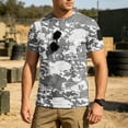 thumbnail image 5 of Homeyce Camo Shirts for Men Short Sleeve Graphic Camo Shirt Summer Lightweight Camouflage T-Shirt Crew Neck Top Pullover,Gray S, 5 of 5
