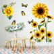 thumbnail image 4 of Pegatinas de pared de girasoles Mariposa 3D Flores amarillas Decoración de pared Vinilo Pegatinas extraíbles a prueba de agua para sala de estar Calcomanías de pared de cocina para la famili, 4 of 5