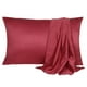 thumbnail image 1 of Funda de Almohada Satén con Cierre de sobre uxcell Juego de 2 Fundas Almohada Sedosa de Lujo Borgoña 51x76cm, 1 of 6