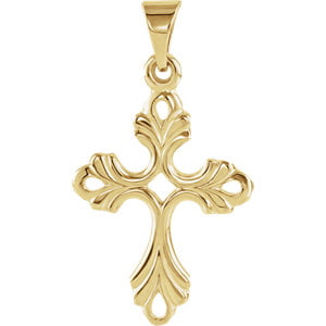 Jewels By Lux 14K Yellow Gold 15mm Guardian Angel Medal 