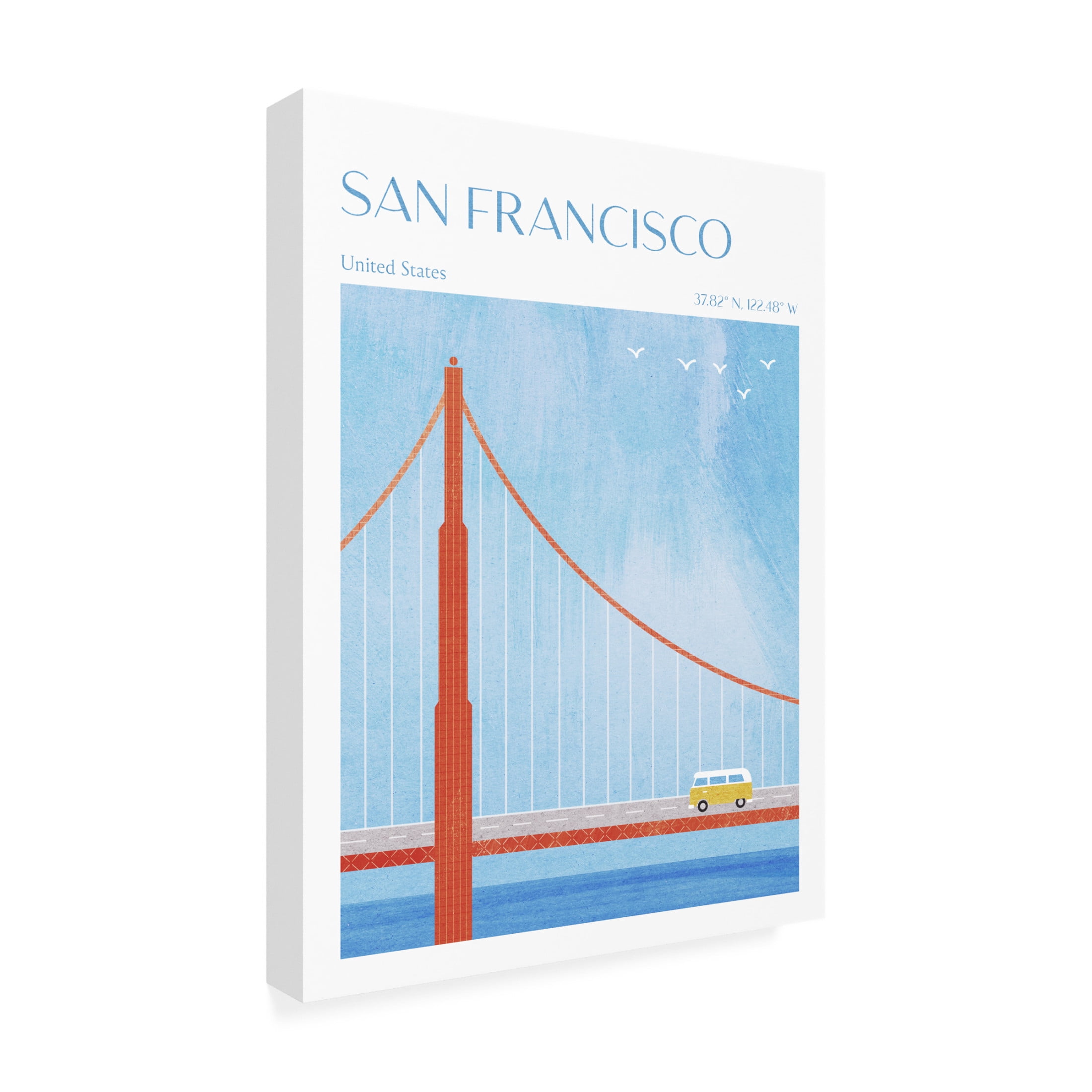 Trademark Fine Art longwayhome San Francisco, Golden Gate Bridge Canvas Wall Art