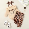 thumbnail image 2 of Tiny Cutey Infant Toddler Baby Girl Fall Long Sleeve Jumpsuit Pants Headband Clothes Set,18-24 Months, 2 of 7