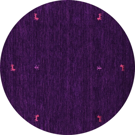 Ahgly Company Indoor Round Abstract Pink Contemporary Area Rugs, 8' Round