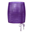 thumbnail image 4 of Kaerm Womens Shiny See Through Sheer Mini Skirt Drawstring Package Hip Design for Date Night And Club Wear Purple M, 4 of 4