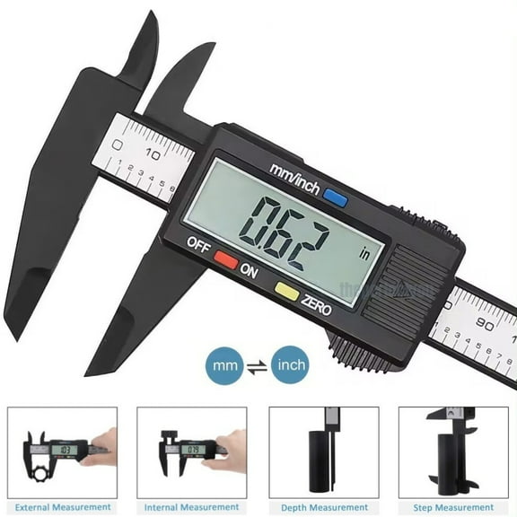 Digital Caliper, Caliper Measuring Tool, 0-6 inches Caliper with Large LCD Screen,Inch Metric Fraction Conversion,Perfect for Household/DIY Measurment