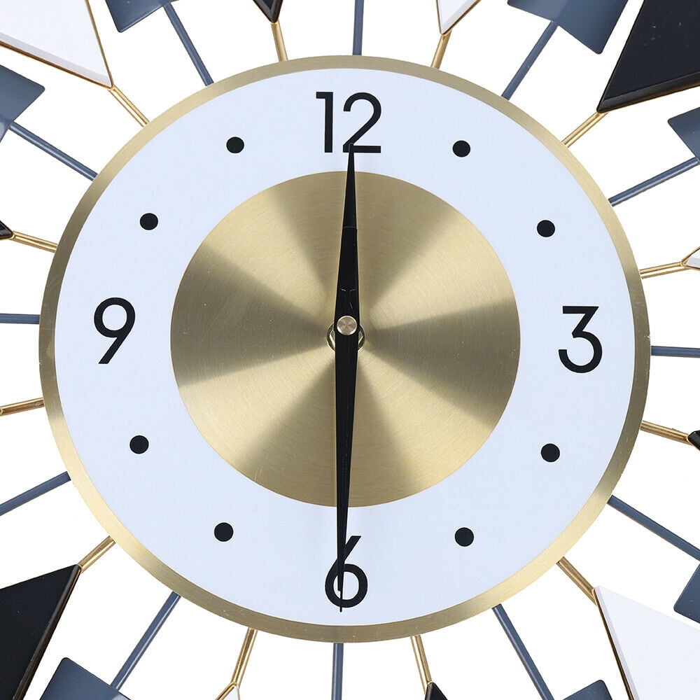 Large Starburst Metal Wall Clock Mid Century Modern Europe Style Decor 60x60cm