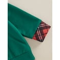 thumbnail image 5 of Biezeib Toddler Boys Christmas Sweatshirt Plaid Santa/Reindeer Long Sleeve Lapel Neck Casual Two Fake Piece Pullover, 5 of 6