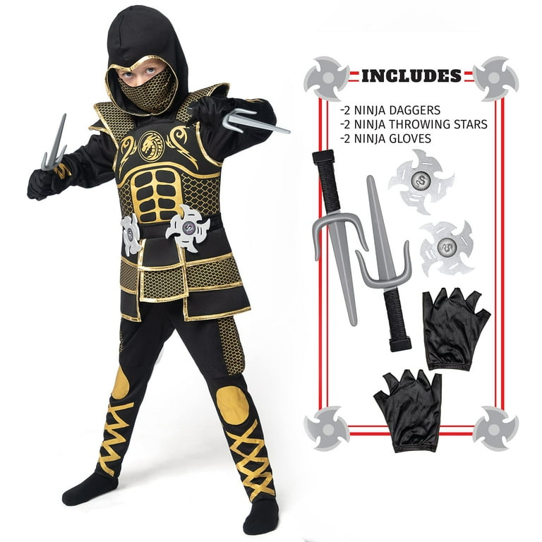 Spooktacular Creations Kids Golden Ninja costume for Boys Halloween Dress Up Costume Ninja Toddler Ninja costume t Role Play S Walmart