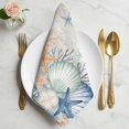 thumbnail image 2 of Navy Blue Coastal Cloth Napkins, Shell Starfish Coral Vintage Summer Beach Washable and Reusable Dinner Napkins Set of 2, Table Napkin for Kitchen Party Birthday Wedding Hotel Housewarming 20"x20", 2 of 9