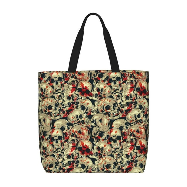 Balery Skulls1 Bolsa de Mano para Mujeres con Cremallera, Bolsa de Gimnasio con Compartimentos, Bolsa para Laptop, Bolsa para Trabajo