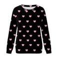 thumbnail image 4 of Cnbwig Pullover Sweatshirt for Women Valentine's Day Heart Print Long Sleeved Sweatshirt Crew Neck Loose Hoodless Blouse Fall Tops Lightweight Sweatshirts A7-Pink S, 4 of 4