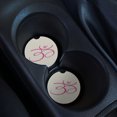 thumbnail image 2 of KuzmarK Sandstone Car Drink Coaster (set of 2) - Om Pink Butterfly, 2 of 2