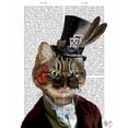thumbnail image 2 of Fab Funky 12x14 Black Ornate Wood Framed with Double Matting Museum Art Print Titled - Phileas Feline Steampunk Cat and Top Hat, 2 of 4