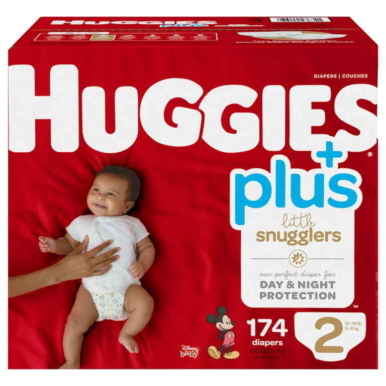 Huggies Little Snugglers Plus, taille 2, paquet de 174 