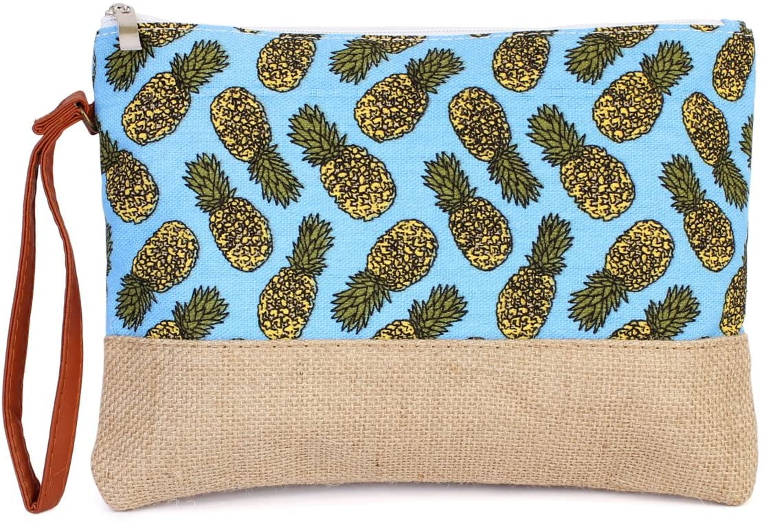 Cotton Canvas Pouch Drawstring Gift Bags Pineapple Printing Candy Unisex Pouch 