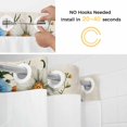 thumbnail image 2 of Spring Plant No Hooks Shower Curtain with Snap-in Liner White Blue Circle Flower Linen Texture Shower Curtains for Bathroom, Waterproof, Easy Install, Washable 66"x72", 2 of 9