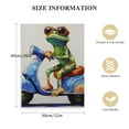 thumbnail image 2 of COMIO  Frog Canvas Wall Art Painting Painted Cute Painting Funny colorful Animal Picture Stretched Frame for Kidroom Living Room Bedroom Ready to Hang ( Hippie Frog Ride Motorcycle,, 2 of 5