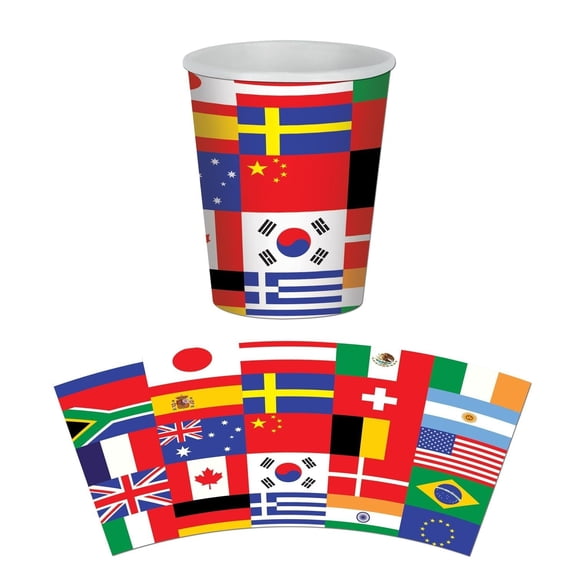 96 Pack Beistle International Flag Party Beverage Cups