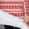 thumbnail image 3 of Oversized Wearable Blanket Hoodie,Red and White Christmas Pattern Sherpa Blanket Hoodie with Super Pockets,Super Warm Fuzzy Pullover for Women & Men, 3 of 6