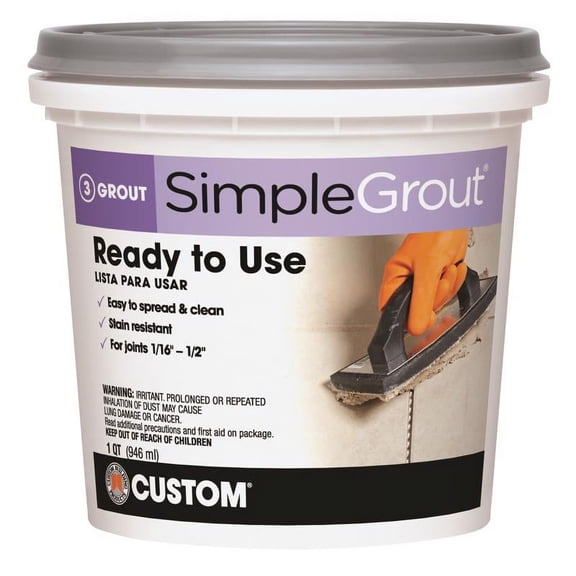 1 Pc, Custom Building Products Simplegrout Indoor Natural Gray Grout 1 Qt