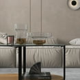 thumbnail image 4 of Gymax Table Basse à Dessus en Verre à 2 Niveaux, Table d'Appoint Ovale Moderne pour Sofa avec Tablette de Rangement, 4 of 10