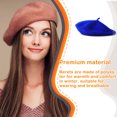 thumbnail image 3 of Minnieouse Artist Hat Suministros de otoño invierno Gorras simples Cómodas y transpirables Sombreros Disfraces de fiesta para mujeres naranja 1 Sombreros azul real Minnieouse AP009241-13B, 3 of 6