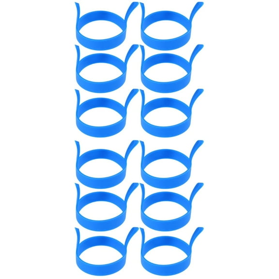 Masteelf 12 pcs Round Shaped Fried Egg Mold Silicone Omelettes Fried Egg Pancake Ring Mould (Random Color)