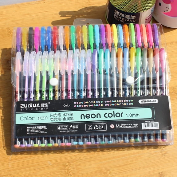 Clearance Under $1.99! 48PCS Glitter Gel Pen Refills, 1.0mm Colorful Glitter Ink Refills for Art & Journaling, Plastic, for Creative Writing, Multicolor, One Size